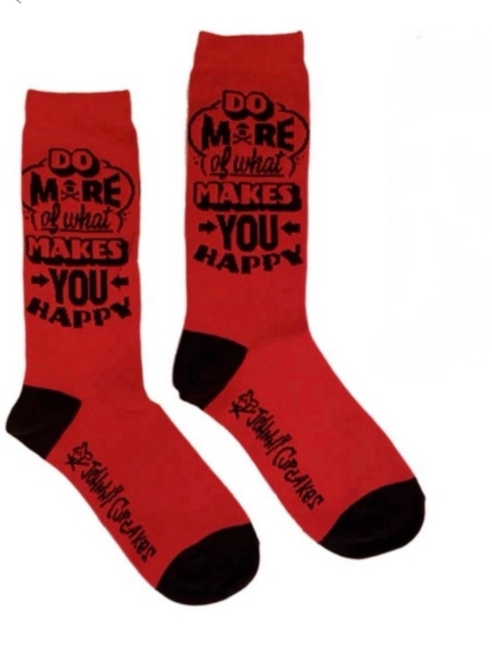 Johnny Cupcakes Socks Red Happiness Do More‎ Of What Makes You Happy Unisex